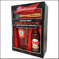 Budweiser Single Pint with BBQ Sauce and Brush
